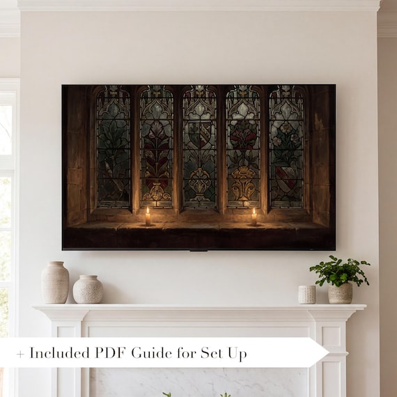Stained Glass Window Samsung Frame TV Art — view 2