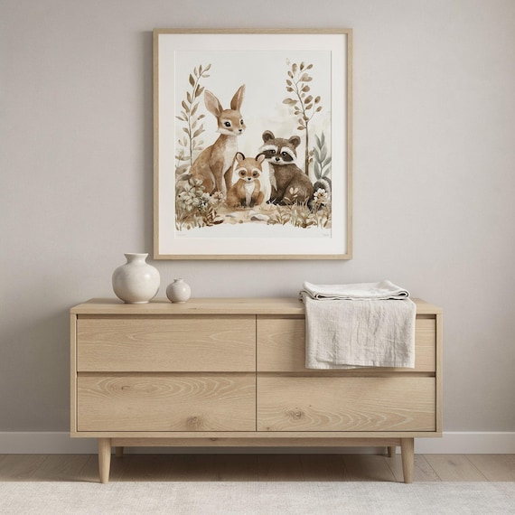 Woodland Animals Nursery Wall Art