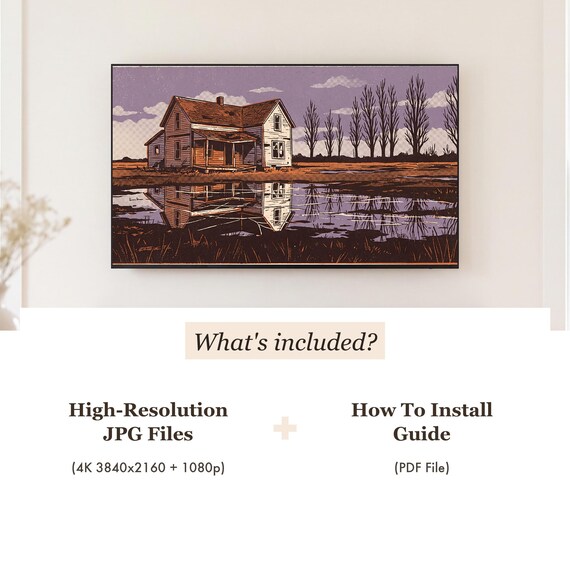 Flooded Farmhouse Samsung Frame TV Art — view 4