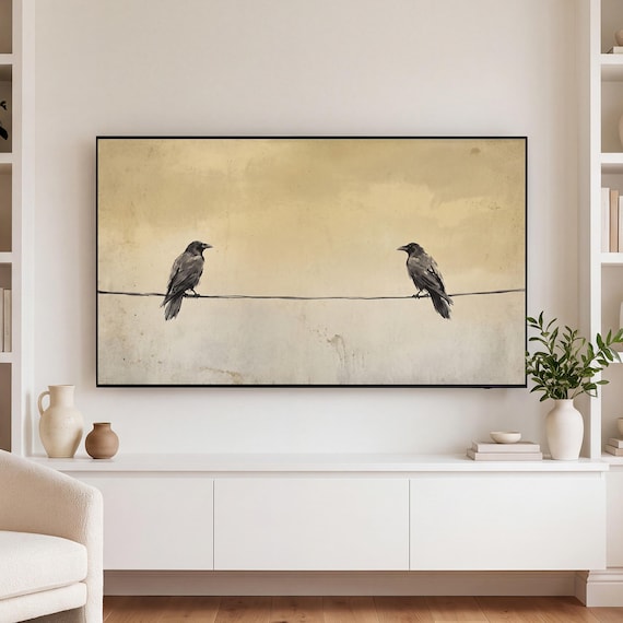 Two Ravens Samsung Frame TV Art — view 3