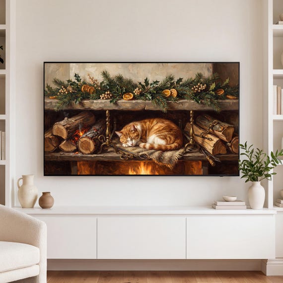 Hearth and Cat Samsung Frame TV Art — view 3