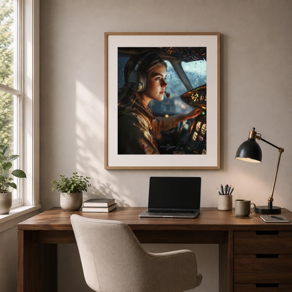 Female Cargo Pilot Wall Art — view 6
