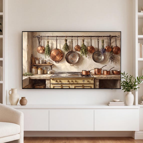 Copper Pans and Herbs Samsung Frame TV Art — view 3