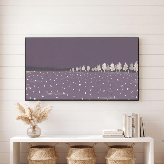 Snow on Dusk Violet Samsung Frame TV Art — view 6