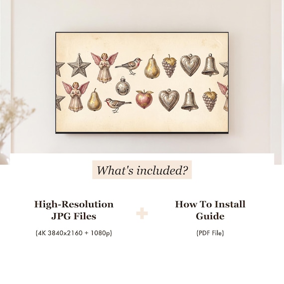 Tin and Cotton Ornaments Samsung Frame TV Art — view 4