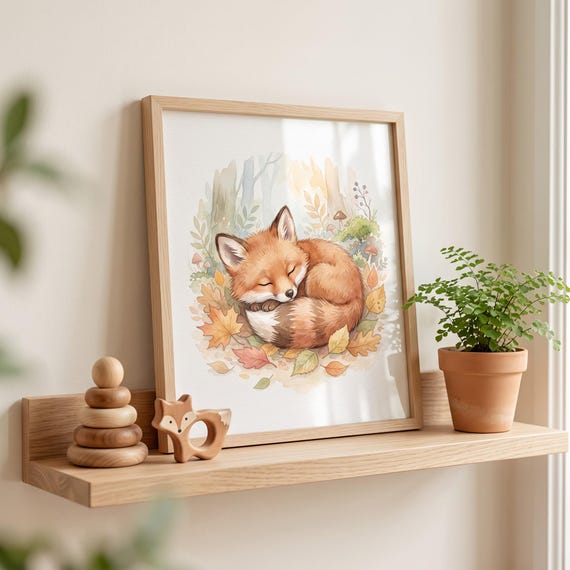 Woodland Fox Nursery Wall Art Printable — view 4