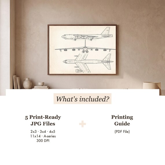 B-52 Stratofortress Blueprint Print — view 3