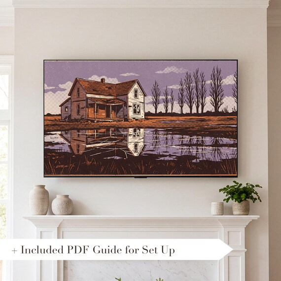 Flooded Farmhouse Samsung Frame TV Art — view 2