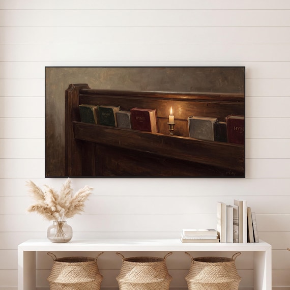 Hymn Books and Candle Samsung Frame TV Art — view 6
