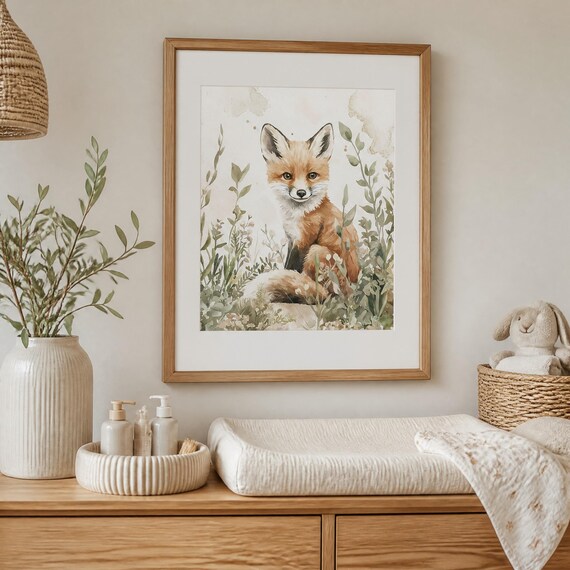 Woodland Fox Nursery Wall Art — view 2