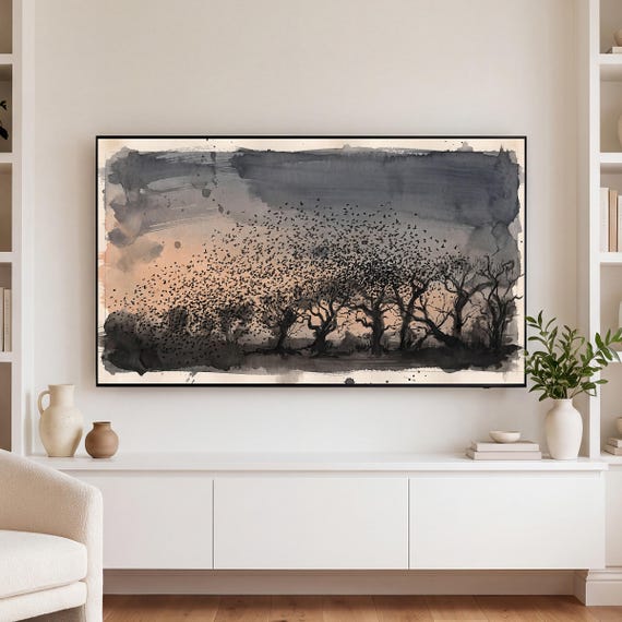 Starlings Settling Samsung Frame TV Art — view 3