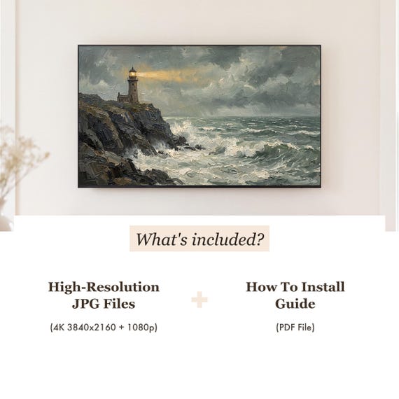 Stormy Lighthouse Samsung Frame TV Art Bundle of 6 — view 4