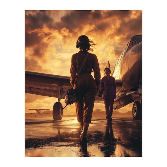 Women Pilots Wall Art — aviation wall art print