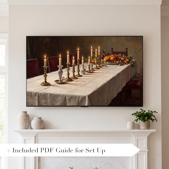 Christmas Dinner Table Samsung Frame TV Art — view 2