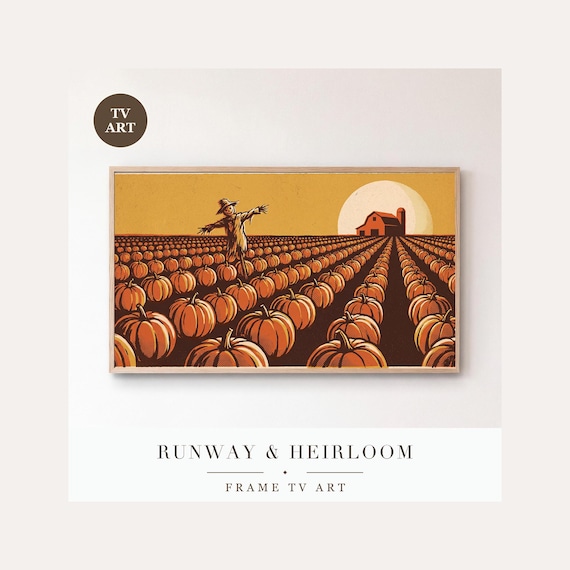 Pumpkin Harvest Frame TV Art Bundle of 6, Samsung Frame TV Art, Vintage Screen Print Autumn Dec…