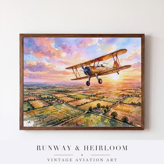 Golden Age of Flight Set of 3 — aviation wall art print