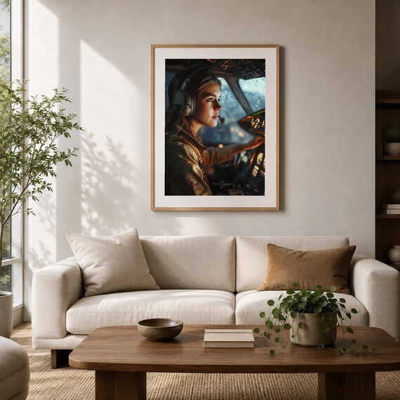 Female Cargo Pilot Wall Art — view 2