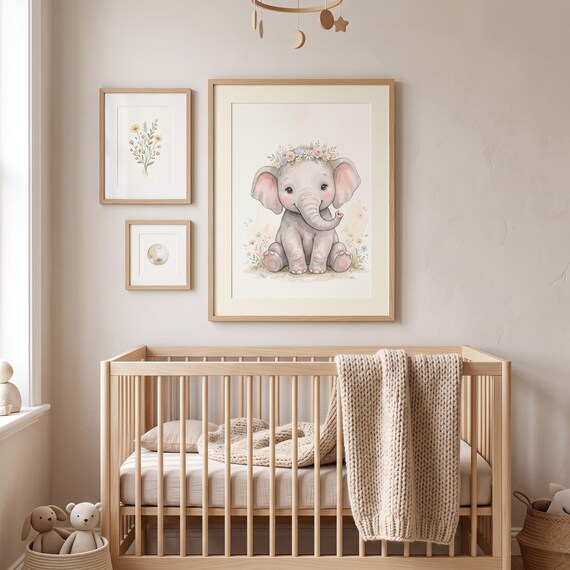 Baby Elephant Nursery Wall Art Printable