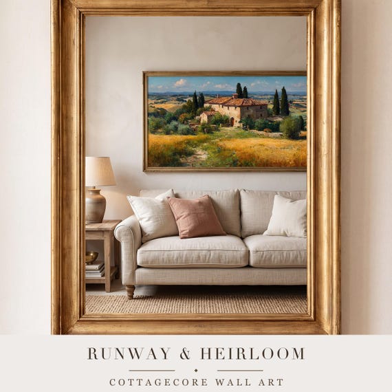 Tuscan Countryside Oil Painting Printable โ view 4