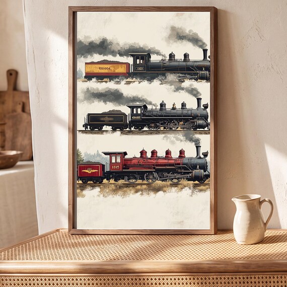 Steam Locomotive Evolution Wall Art — view 5