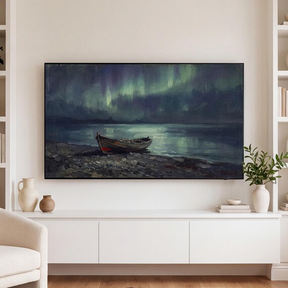 Boat on Shingle Samsung Frame TV Art — view 3