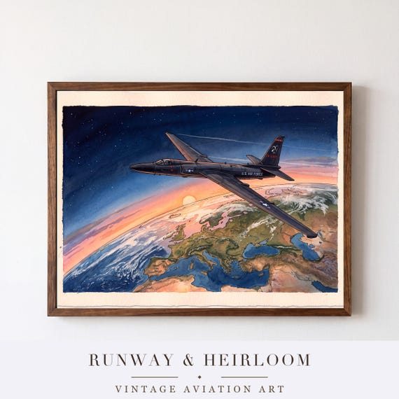 U-2 Dragon Lady Watercolor Print — aviation wall art print