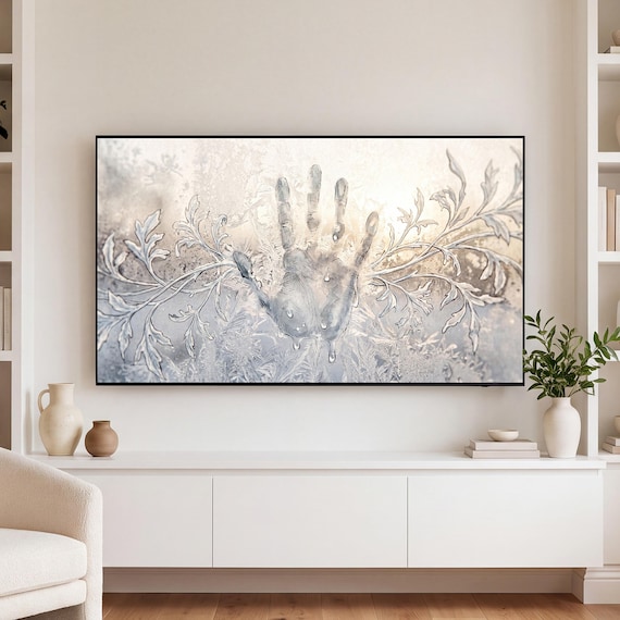 Handprint in Frost Samsung Frame TV Art — view 3