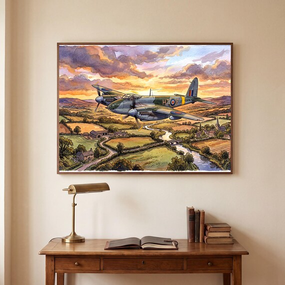 de Havilland Mosquito Watercolor Print — view 5