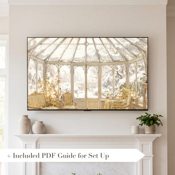 Snow on the Glass Roof Samsung Frame TV Art — view 2