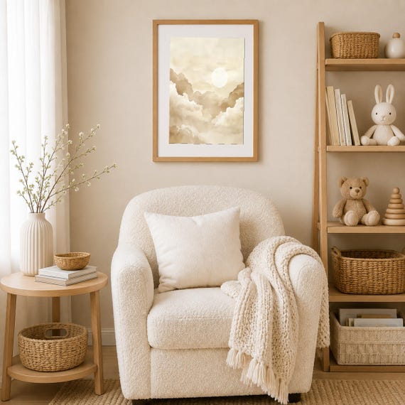 Sun and Clouds Nursery Wall Art — view 4