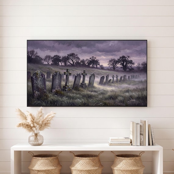 Leaning Gravestones Samsung Frame TV Art — view 6