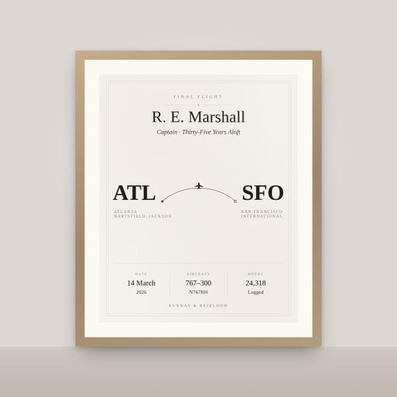 Pilot Retirement Gift Personalized