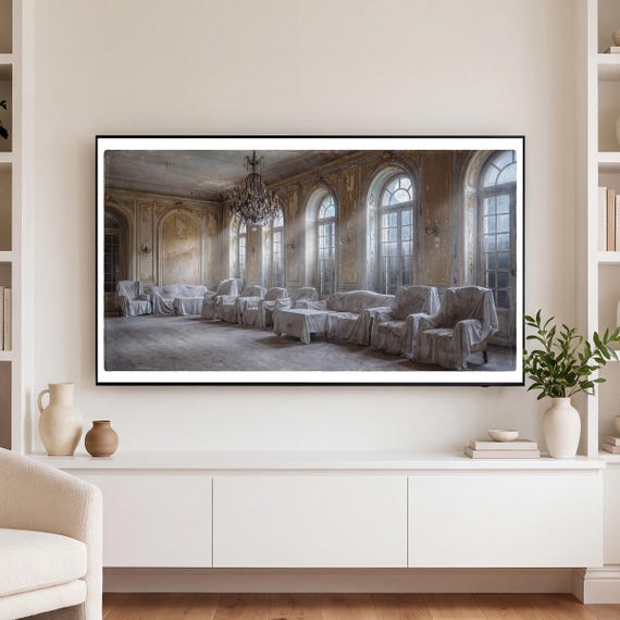 Sheeted Furniture Samsung Frame TV Art — view 3