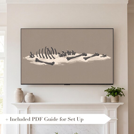 Snow on Bone White Samsung Frame TV Art — view 2