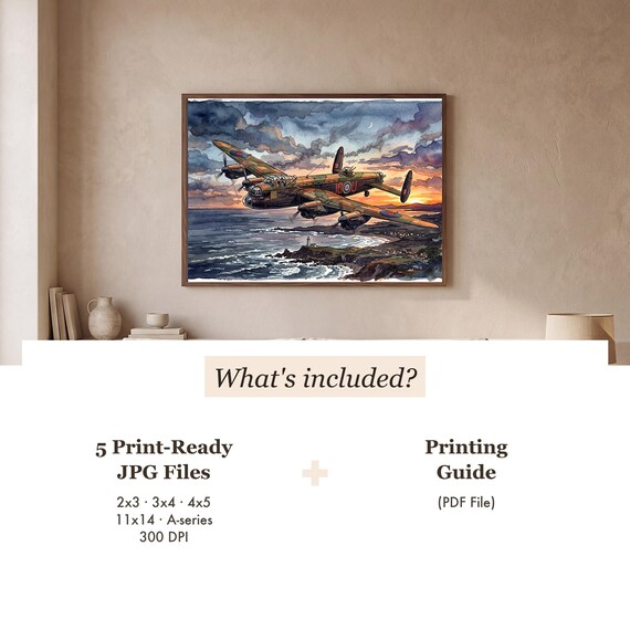 Avro Lancaster Watercolor Print — view 3