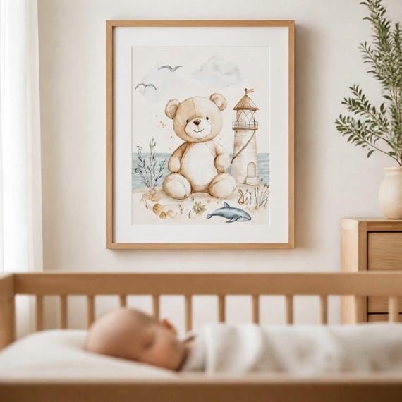 Nautical Teddy Nursery Wall Art — view 4