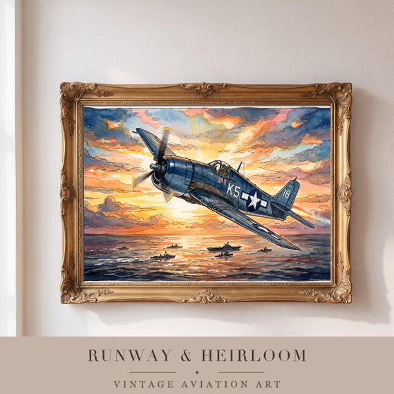 F6F Hellcat Watercolor Print — view 4