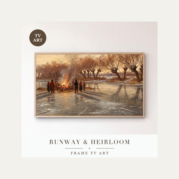 Bonfire on the Shore Samsung Frame TV Art