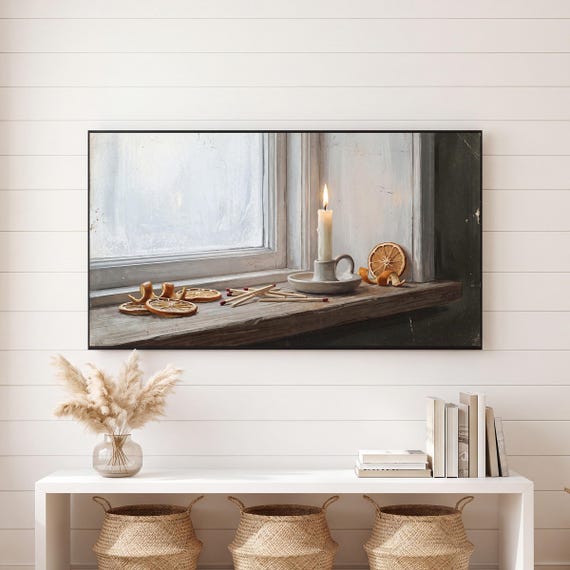 Winter Candle Samsung Frame TV Art — view 6