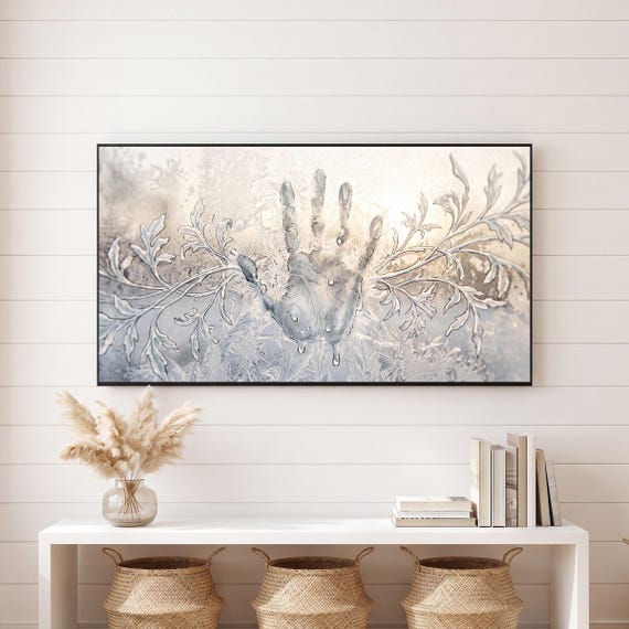 Handprint in Frost Samsung Frame TV Art — view 6
