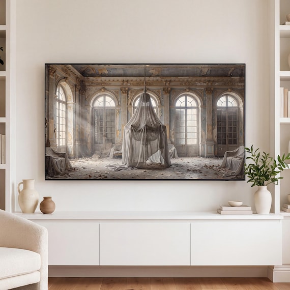 Sheeted Chandelier Samsung Frame TV Art — view 3