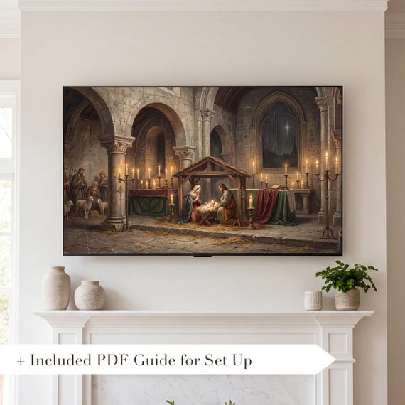 Nativity Scene Samsung Frame TV Art — view 2