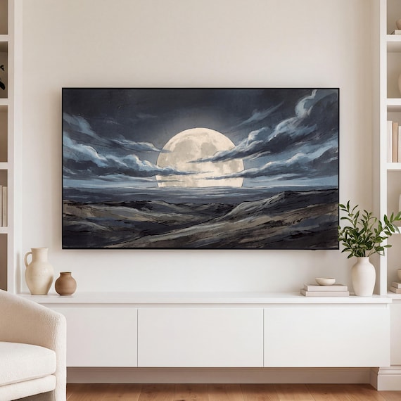 Low Full Moon Samsung Frame TV Art — view 3