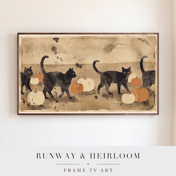Black Cats and Pumpkins Samsung Frame TV Art — view 5