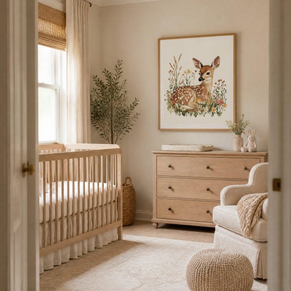 Woodland Deer Nursery Wall Art — view 6