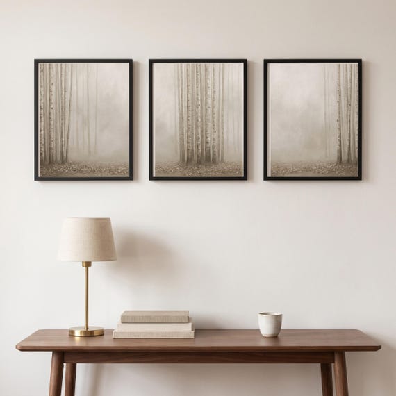 Misty Birch Forest Triptych Set of 3 — view 3
