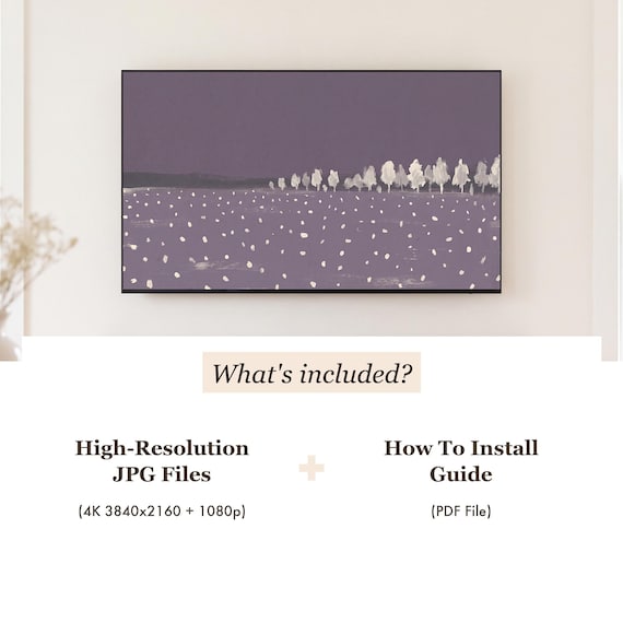 Snow on Dusk Violet Samsung Frame TV Art — view 4
