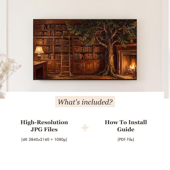 Christmas Library Samsung Frame TV Art Bundle of 6 (4K Digital Download) — view 4