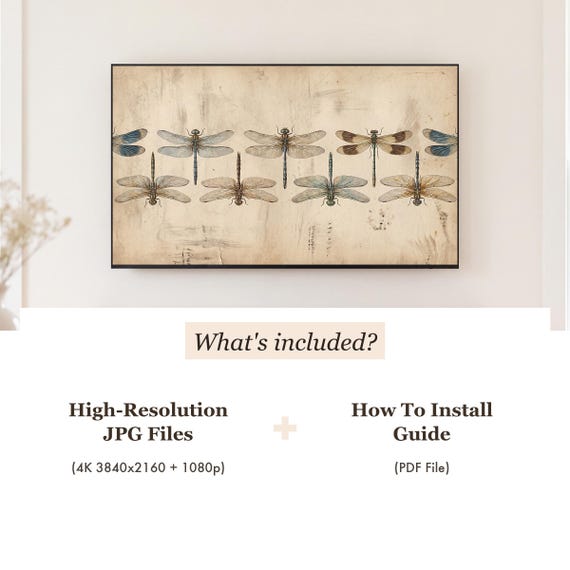 Dragonfly Specimen Plate Samsung Frame TV Art — view 4