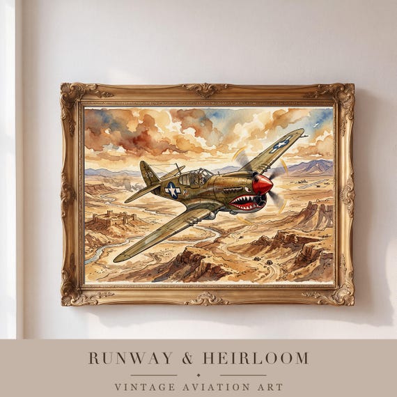 P-40 Warhawk Watercolor Print — view 4